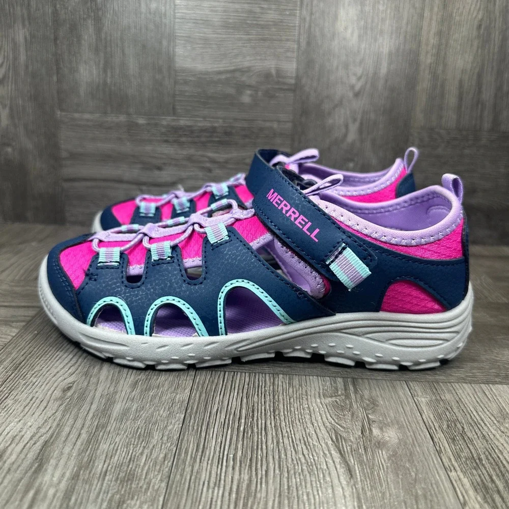 Merrell Hydro Trekker Kids 3M Navy‎ Pink Water Hiking Sandals NEW